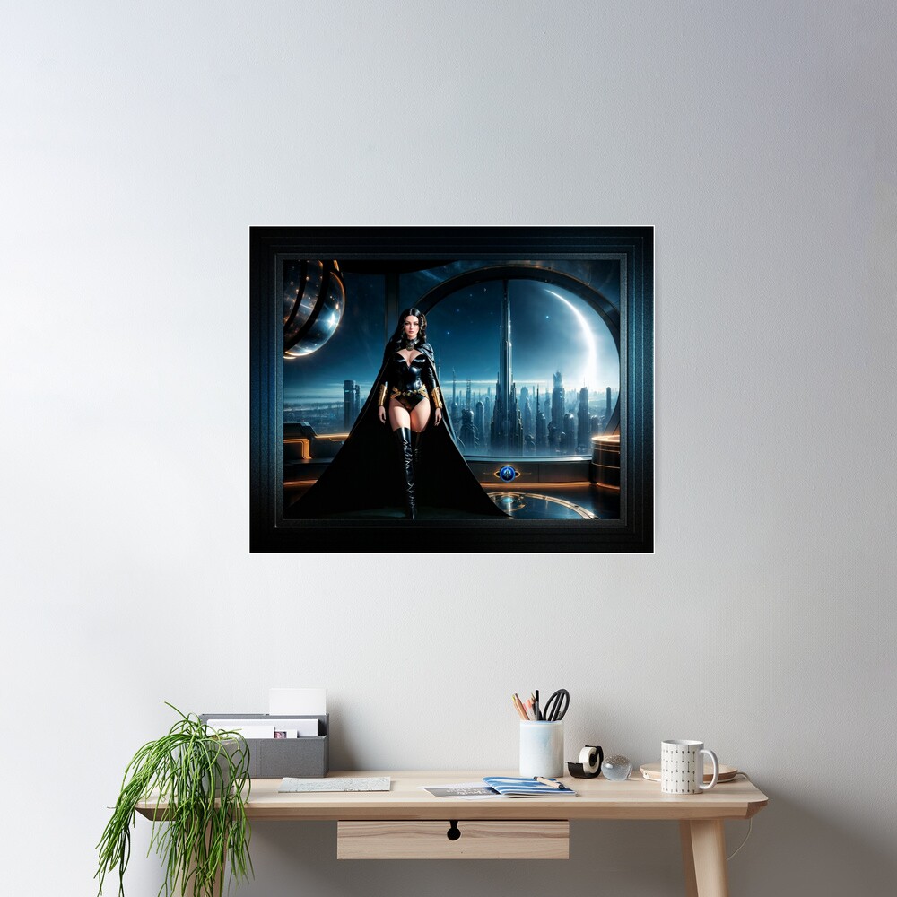 Portrait Of Ansiana Arklairus Of The Klestren Empire AI Concept Art by Xzendor7 - The Essence Of Power And Authority 2 Portrait of Ansiana Arklairus Of The Klestren Empire Science Fiction AI Concept Art by Xzendor7 Wall Decor Poster