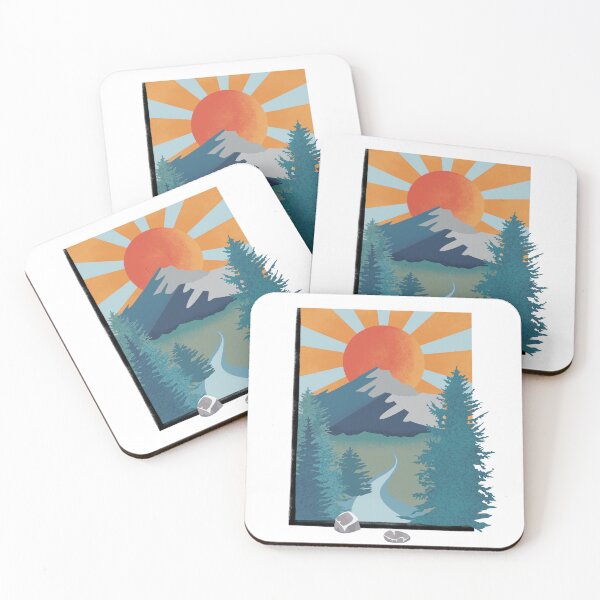 Item preview, Beautiful mountain landscape in retro style designed and sold by Falafele.