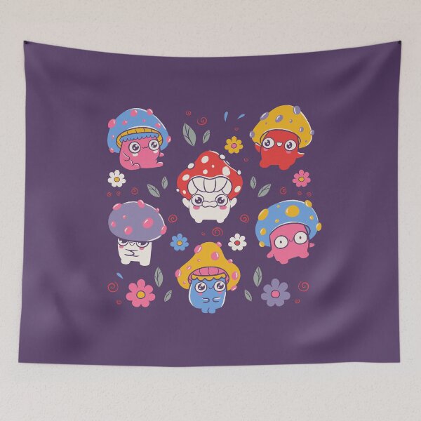 Item preview, Cute But Psychedelic Mushrooms Purple by Tobe Fonseca designed and sold by Tobe Fonseca®.
