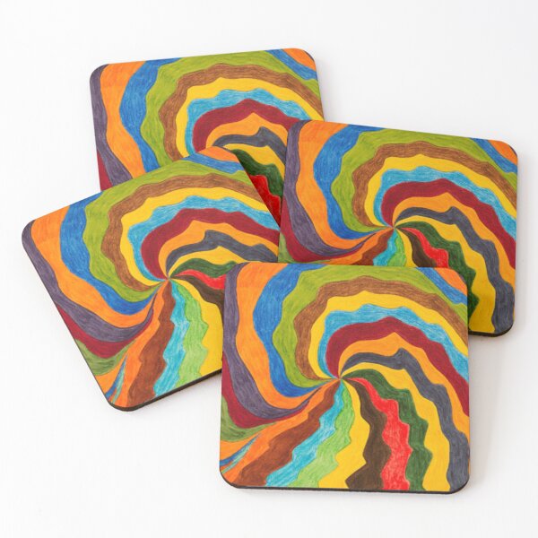 Item preview, Paint on Canvas: Coloured Spiral with Wavy Lines designed and sold by MTShoppingLine.
