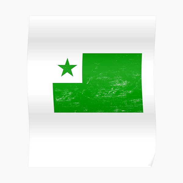 Distressed Esperanto Flag Poster