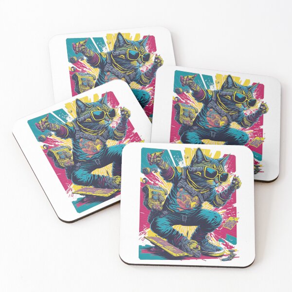 Item preview, Colorful Graffiti Cat Playing Cards With Wearing Sun-Glass designed and sold by Uday24.