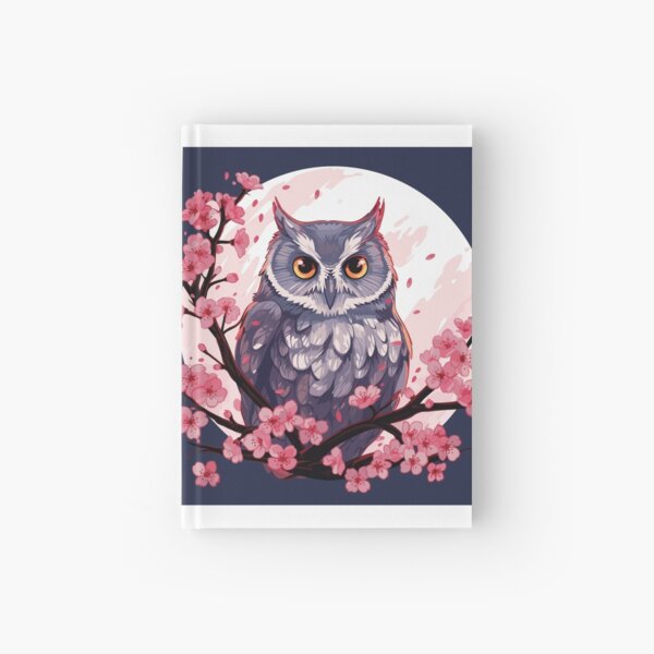 Item preview, Owl and cherry blossoms designed and sold by Jabuticabaeyes.