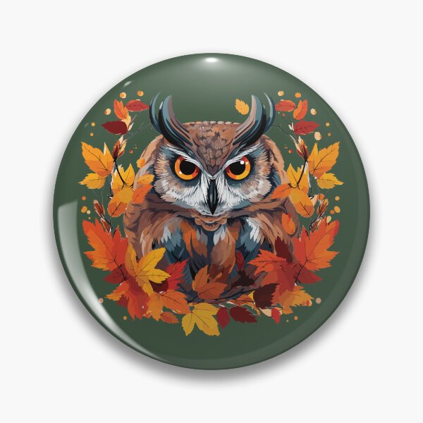 Item preview, Owl and Autumn leaves designed and sold by Jabuticabaeyes.