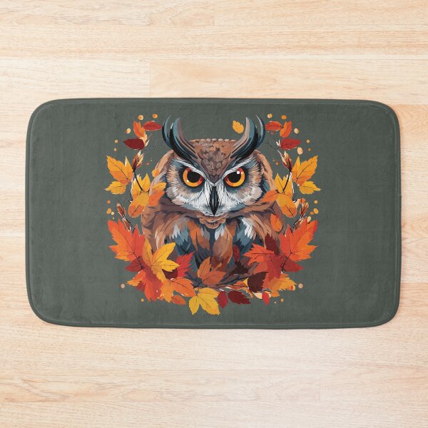 Item preview, Owl and Autumn leaves designed and sold by Jabuticabaeyes.