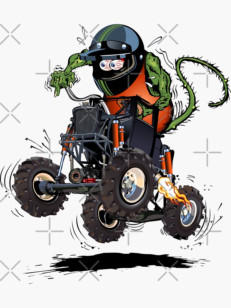 Cartoon Monster Truck Sticker for Sale by Mechanick