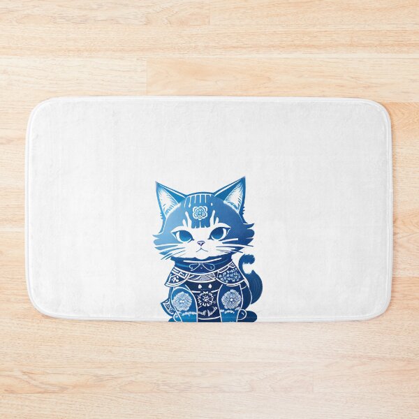 Item preview, Cyanotype Samurai Cat designed and sold by Mechanical-Artt.