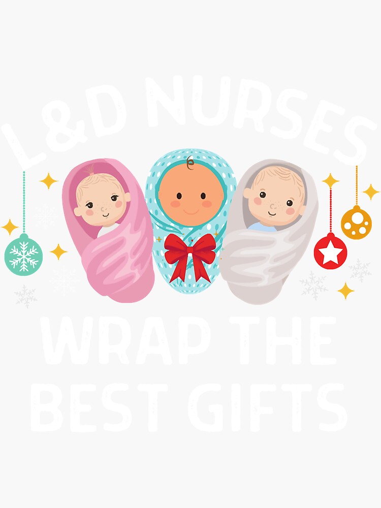 Christmas Mother Baby Nurses Wrap The Best Gifts' Sticker