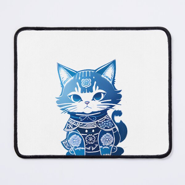 Item preview, Cyanotype Samurai Cat designed and sold by Mechanical-Artt.