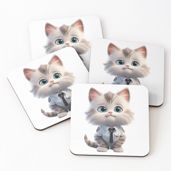 Item preview, Fluffy Cute Cartoon Cat in Uniform designed and sold by FastlaneID.