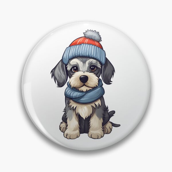 Item preview, Winter Woofs - Cute Schnauzer in Winter Cap designed and sold by UrsaStick.