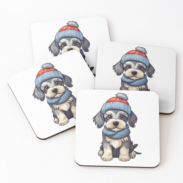 Item preview, Winter Woofs - Cute Schnauzer in Winter Cap designed and sold by UrsaStick.