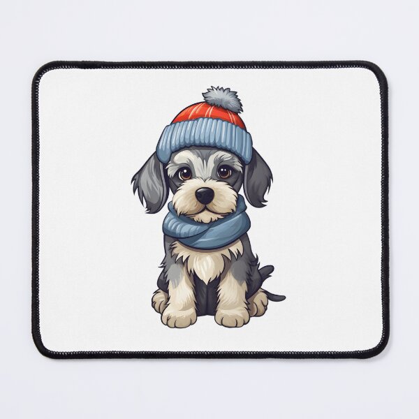 Item preview, Winter Woofs - Cute Schnauzer in Winter Cap designed and sold by UrsaStick.