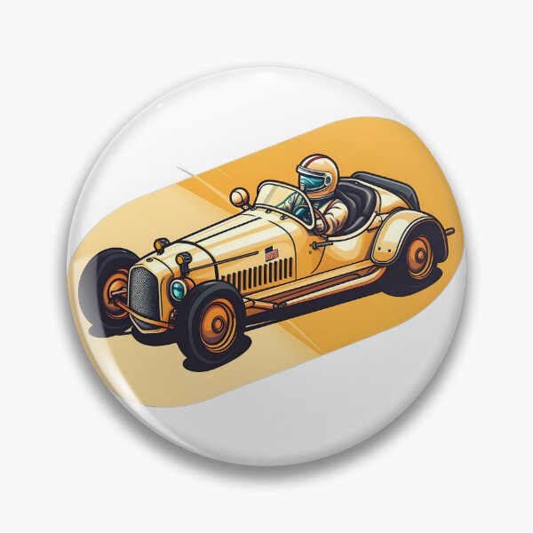 Artikelvorschau, Vintage Speedster – Gelber 30er-Jahre-Rennwagen mit Fahrer entworfen und verkauft von UrsaStick.
