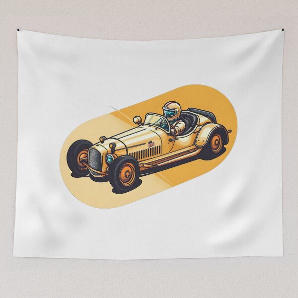 Item preview, Vintage Speedster - Yellow 30's Race Car with Driver designed and sold by UrsaStick.