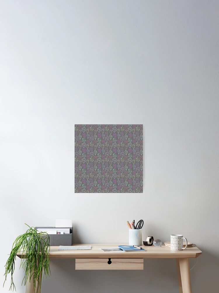 Thumbnail 2 of 3, Poster, Crystal Rocks Colorful Pattern designed and sold by Martina Mladenova.