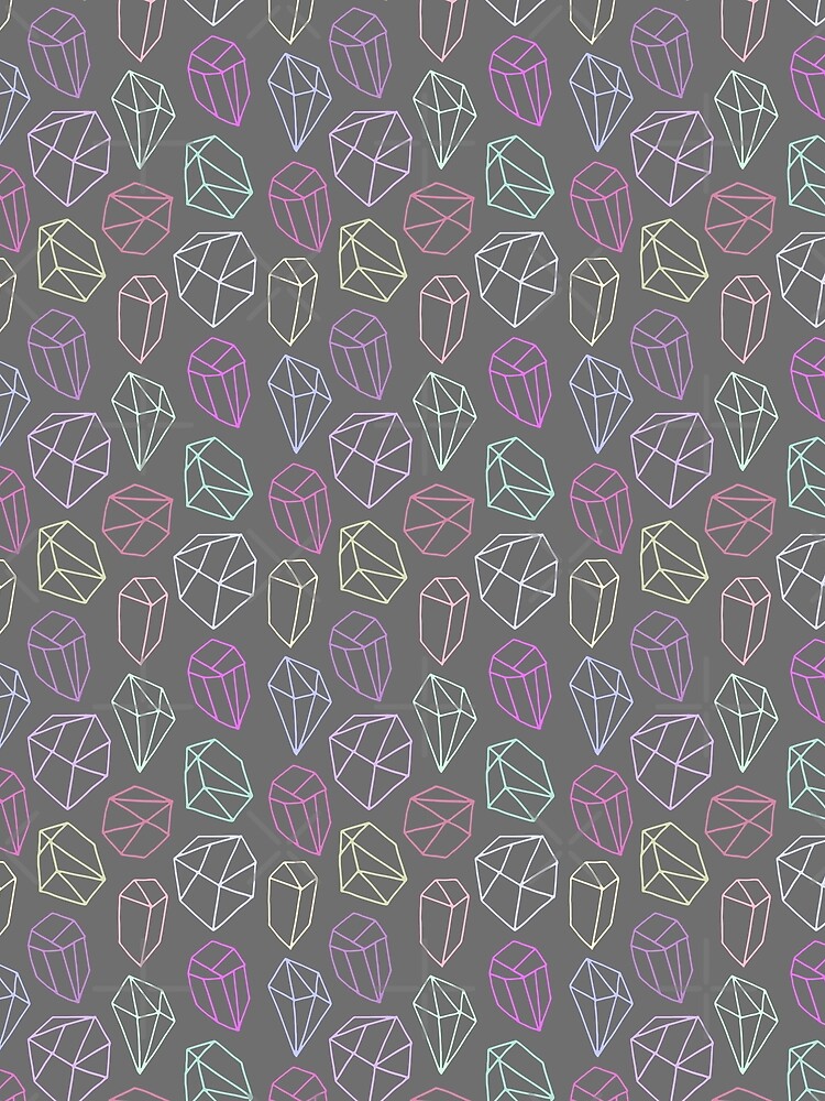 Thumbnail 3 of 3, Scarf, Crystal Rocks Colorful Pattern designed and sold by blackcatprints.