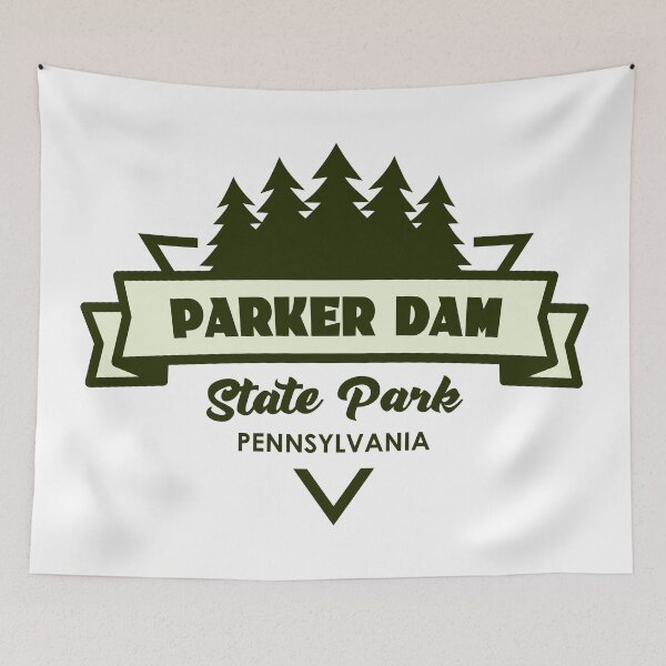 Item preview, Parker Dam State Park Pennsylvania Trees And Ribbon designed and sold by bivenart.