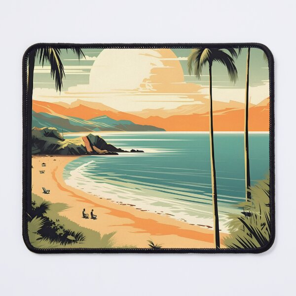 Item preview, Serene Shores - Beach with Palms in Pastel Colors designed and sold by UrsaStick.
