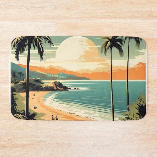 Item preview, Serene Shores - Beach with Palms in Pastel Colors designed and sold by UrsaStick.