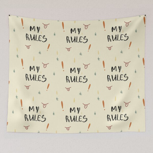 Item preview, My rules motivation phrase beige seamless pattern designed and sold by Yana Mustafina | Boho Soulful Designs.