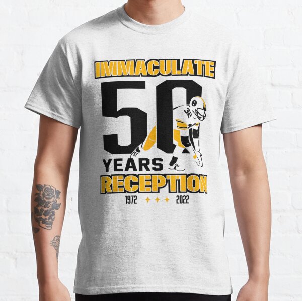 theSteelCityTshirts Franco Harris Immaculate Reception 50th Anniversary Pittsburgh Football Fan V2 T Shirt Long Sleeve / Black / Small