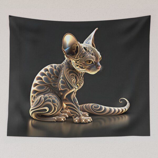 Item preview, Shiny Fractal Sphinx Cat designed and sold by RobertHun.