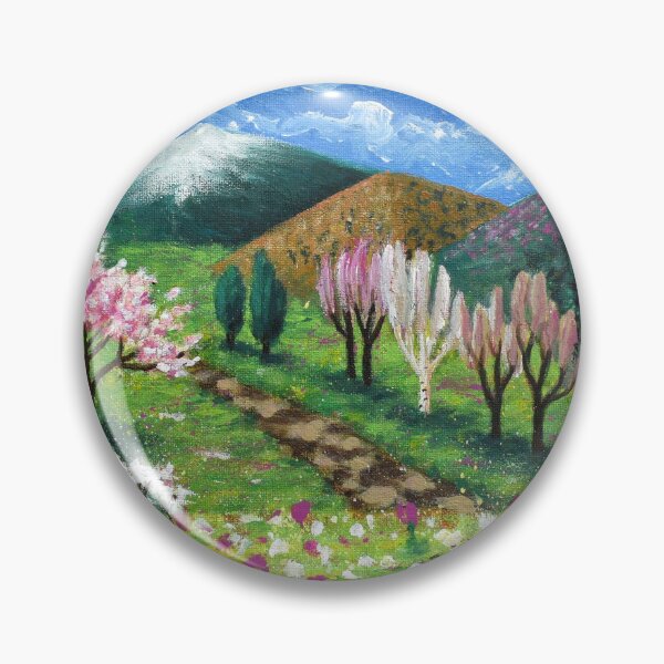 Item preview, Cute flowering trees in the mountain designed and sold by mariya-ivanova.