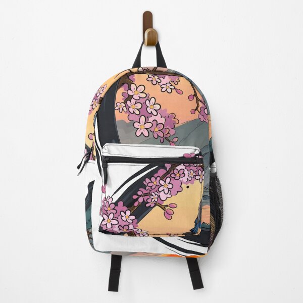Item preview, Japanese Style Bird sitting on branch with flowers designed and sold by rhino715.