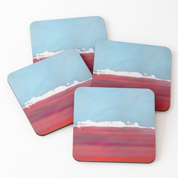 Item preview, Ocean Coast Island Sky Landscape in Blue, Red and White Colors designed and sold by WinfinityDesigns.