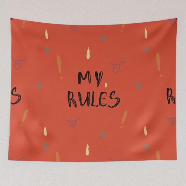 Item preview, My rules motivation phrase funny red sketch  designed and sold by Yana Mustafina | Boho Soulful Designs.