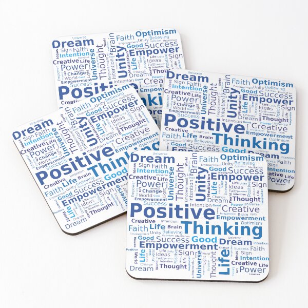 Item preview, Positive Thinking Word Cloud in Blue Colors designed and sold by InfinityDsigns.