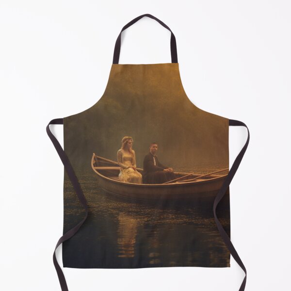 Item preview, Newlyweds on a boat on a lake in a forest designed and sold by isBotStore.