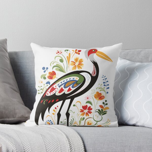 Item preview, The Colorful Stork and its Folklore Floral Symphony designed and sold by EmeraldeaArt.