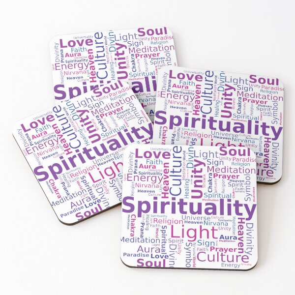 Item preview, Spirituality Word Cloud Tags letters in Pink / Violet Colors designed and sold by InfinityDsigns.