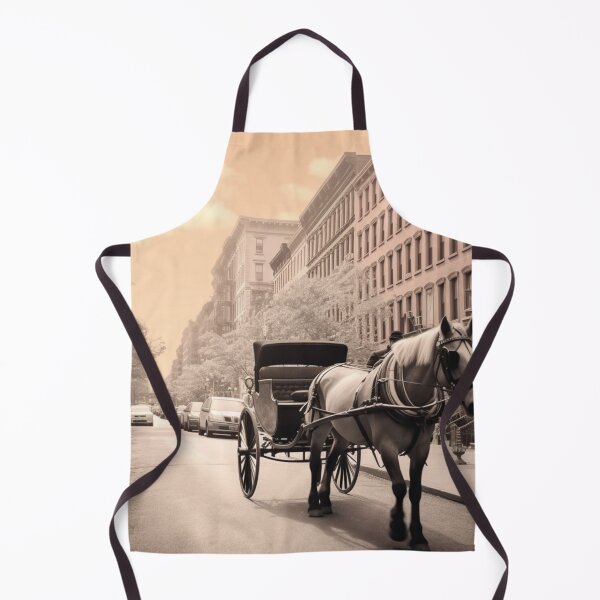 Item preview, A horse pulling a carriage in an old town designed and sold by isBotStore.