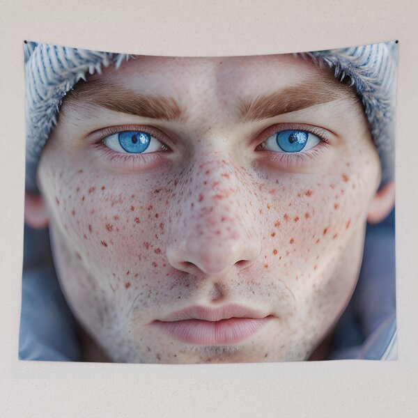 Item preview, Freckled young man in cold weather designed and sold by ansaharju.