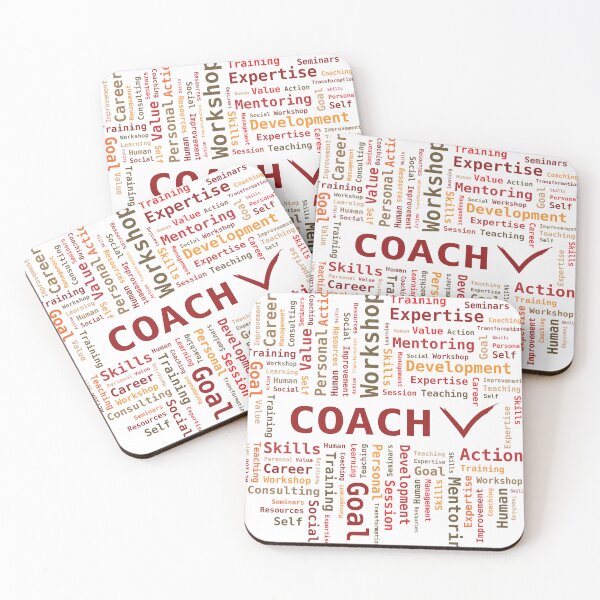 Item preview, Word Cloud Coach Skills Expertise in Red Orange Colors designed and sold by WinfinityDesigns.