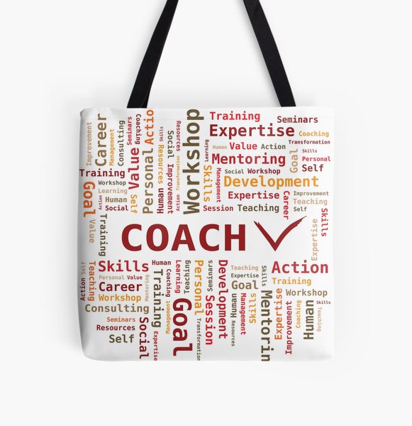 Item preview, Word Cloud Coach Skills Expertise in Red Orange Colors designed and sold by InfinityDsigns.