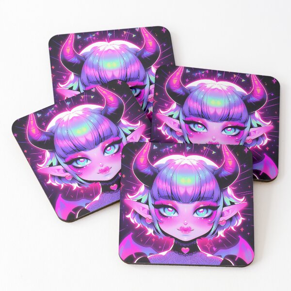 Item preview, Cute Hot Pink Anime Girl Succubus designed and sold by bubblegoth.