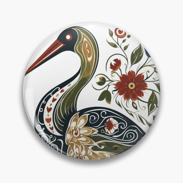Item preview, The Whimsical Folklore's Floral Stork designed and sold by EmeraldeaArt.
