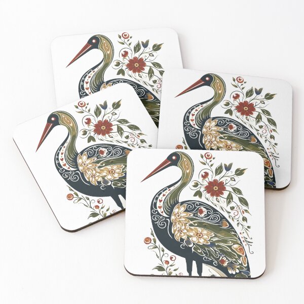Item preview, The Whimsical Folklore's Floral Stork designed and sold by EmeraldeaArt.