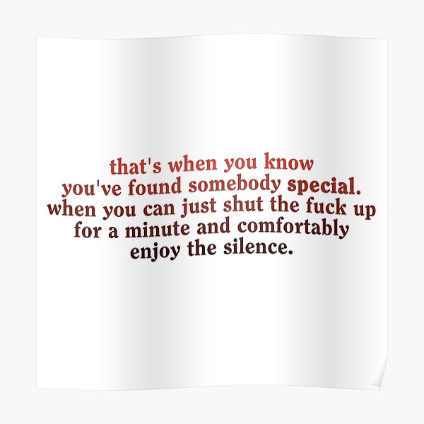 "pulp fiction quote comfortably enjoy the silence" Poster by