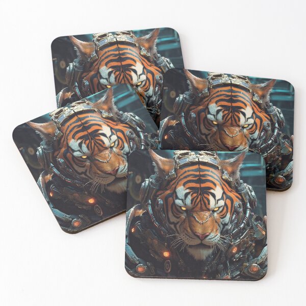 Item preview, cyber tiger designed and sold by ArtByte-Studio.