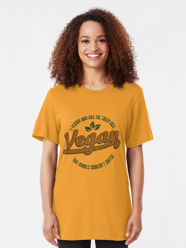 Alternative Ansicht von Vegan A Person Who Has The Crazy Idea - Funny Veganism Quote Gift Slim Fit T-Shirt