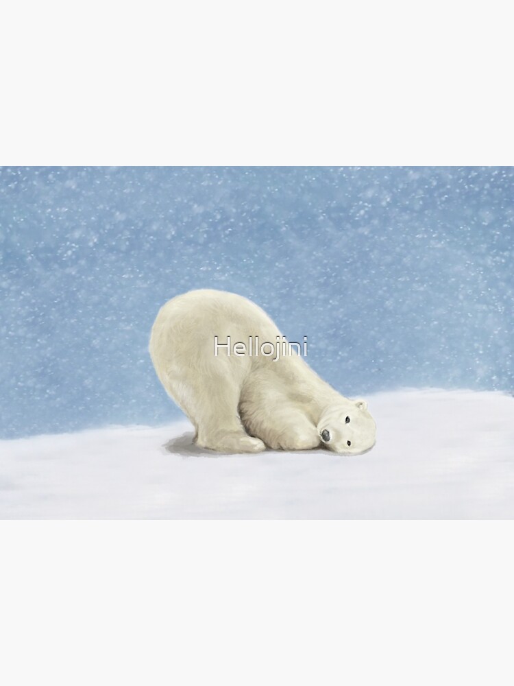 polar bear peeking over ledge Sticker for Sale by helenviec