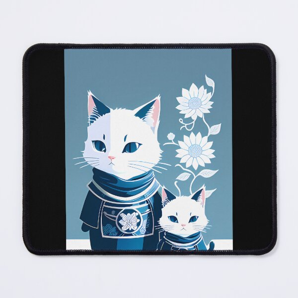 Item preview, Elegant Cyanotype Samurai Cat designed and sold by Mechanical-Artt.