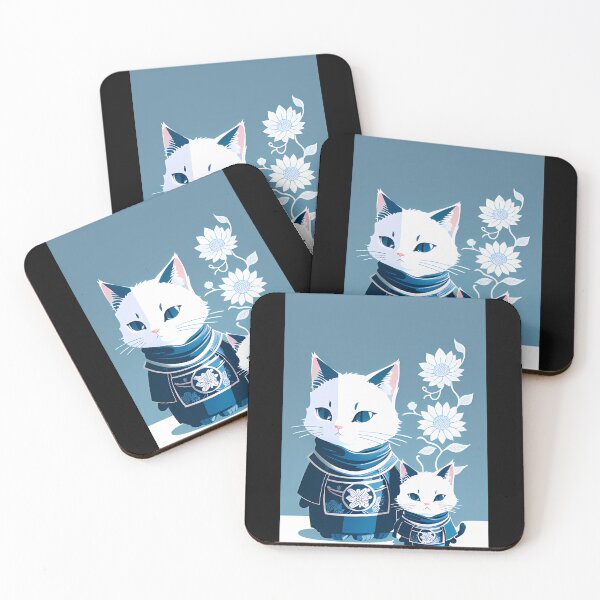 Item preview, Elegant Cyanotype Samurai Cat designed and sold by Mechanical-Artt.