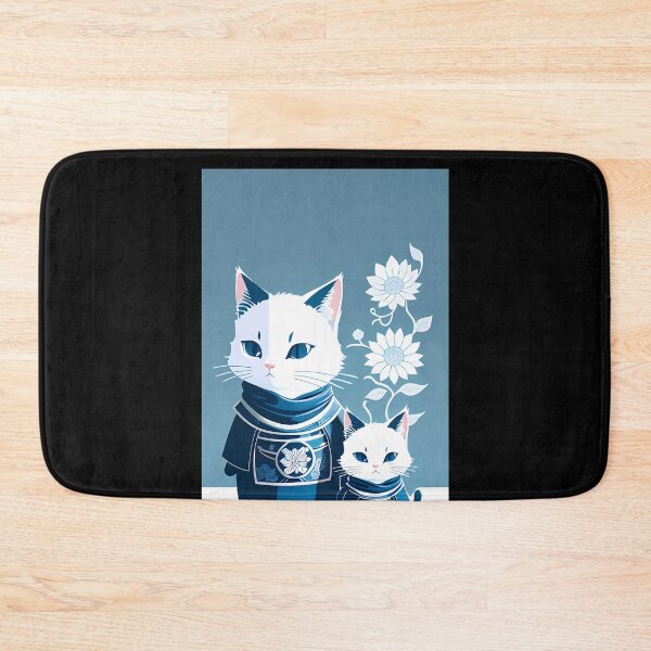 Item preview, Elegant Cyanotype Samurai Cat designed and sold by Mechanical-Artt.
