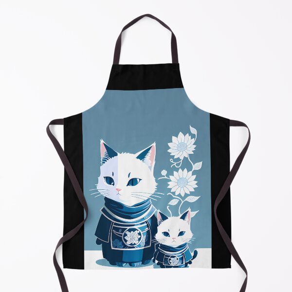 Item preview, Elegant Cyanotype Samurai Cat designed and sold by Mechanical-Artt.
